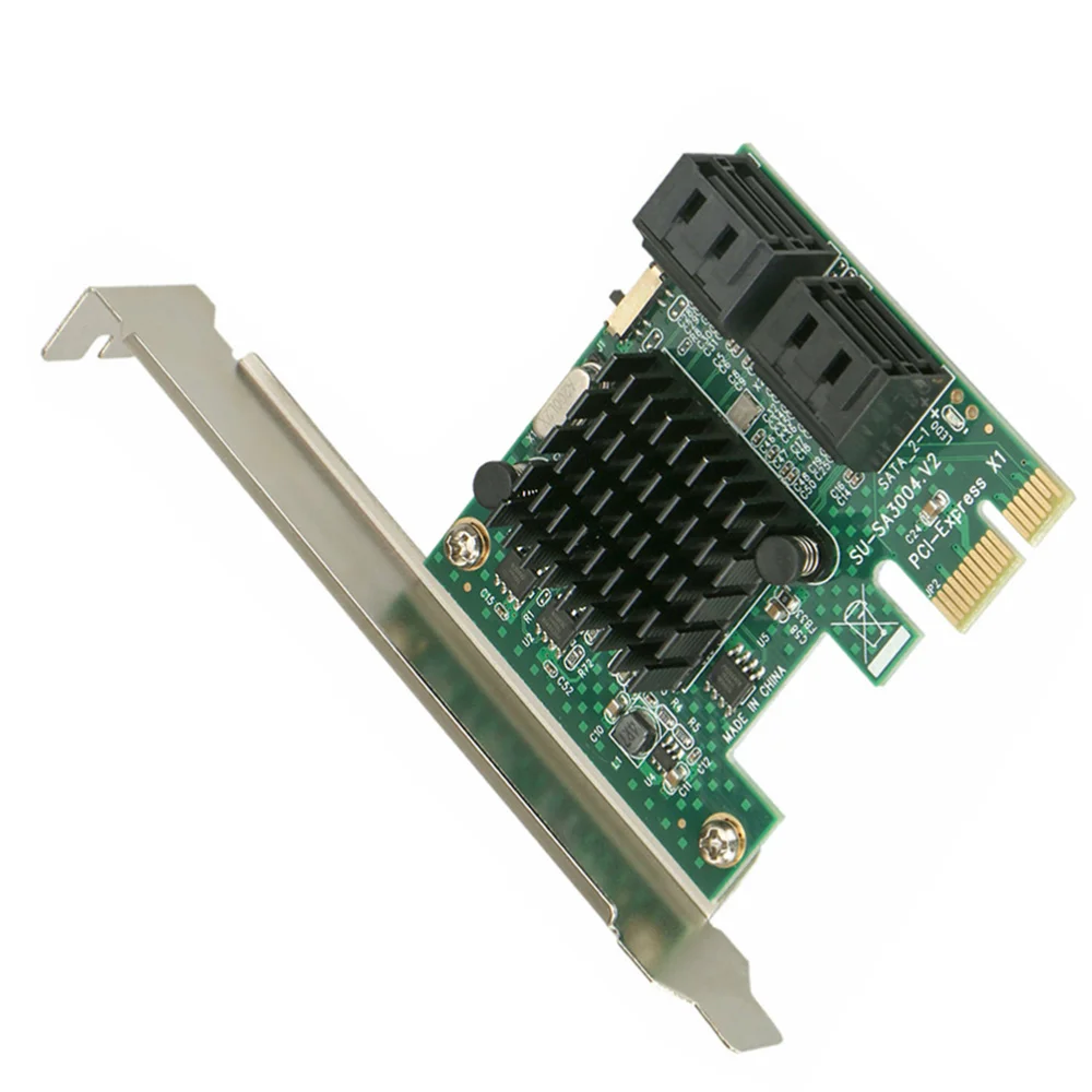 

PCIE to SATA3.0 Expansion Cards PCI-E to 4 Port SATA3.0 Adapter SATA Expansion (Green)