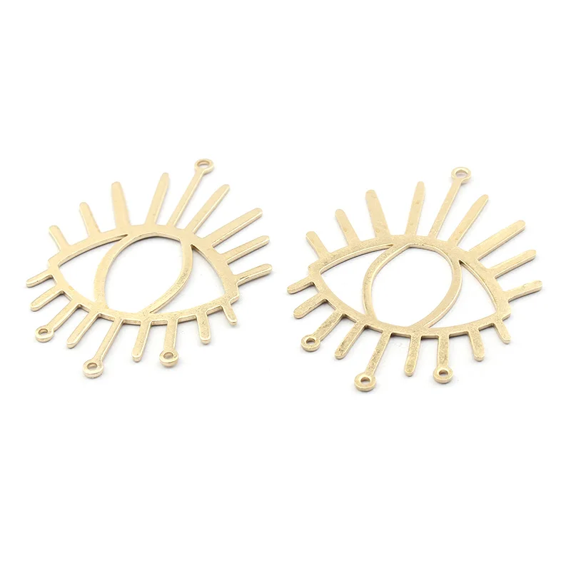 6 шт., латунные подвески в форме глаза для сережек, подвески для самостоятельного изготовления серьги-подвески ювелирные изделия 51x38 мм