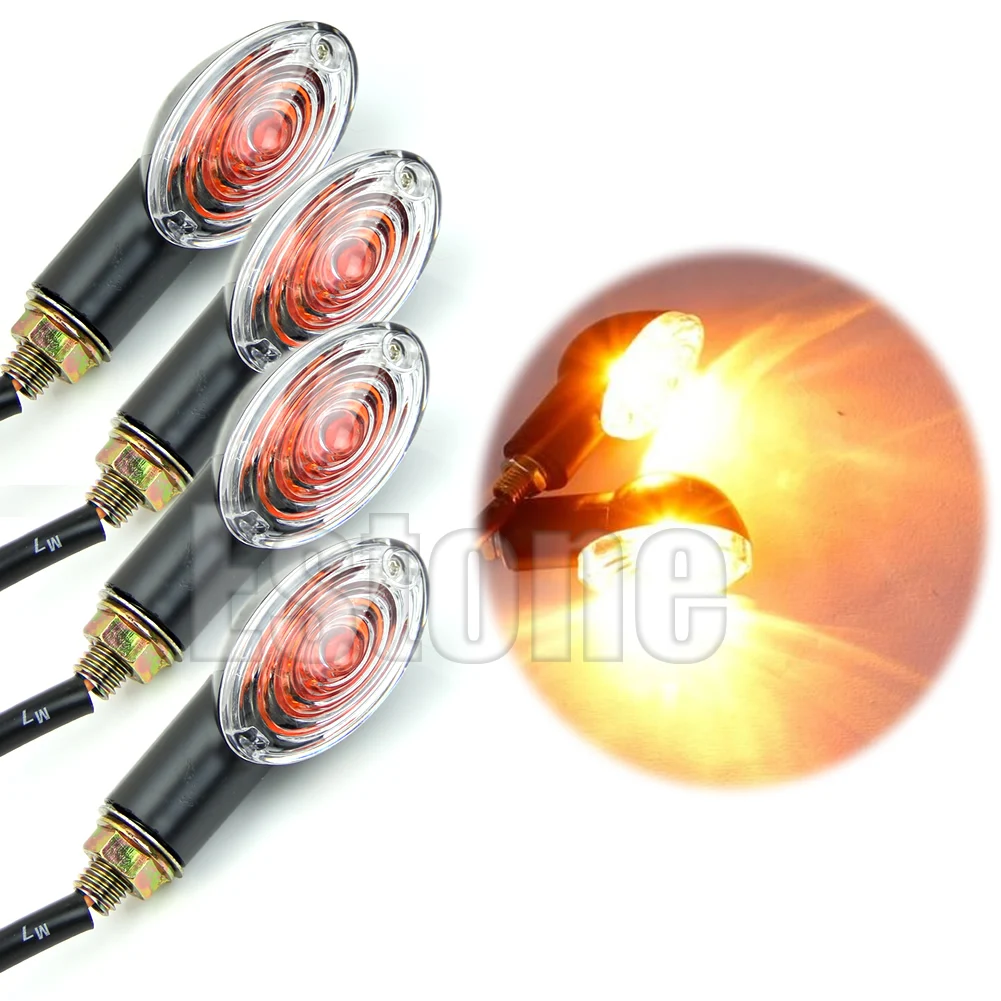 

4Pcs Universal Motorcycle Bike Amber Turn Signal Blinker Indicator Light N0HF