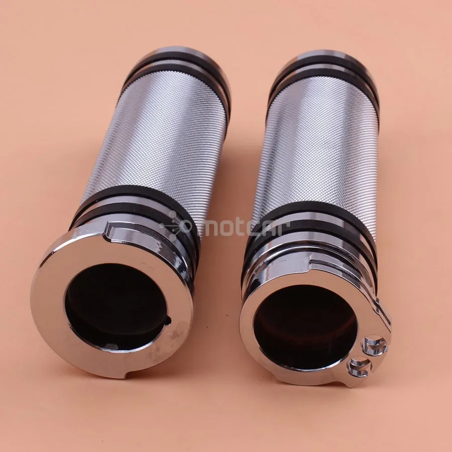 1 дюймов 25 мм Серебристые алюминиевые мотоциклетные рукоятки с рукояткой