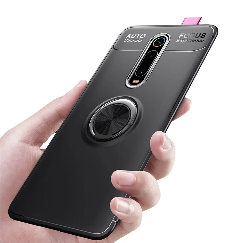 Мягкий силиконовый чехол для Xiaomi mi 9T mi 9t Red mi K20 Pro задняя крышка Автомобильный кронштейн ударопрочный вращающийся кольцевой стенд корпус телефона
