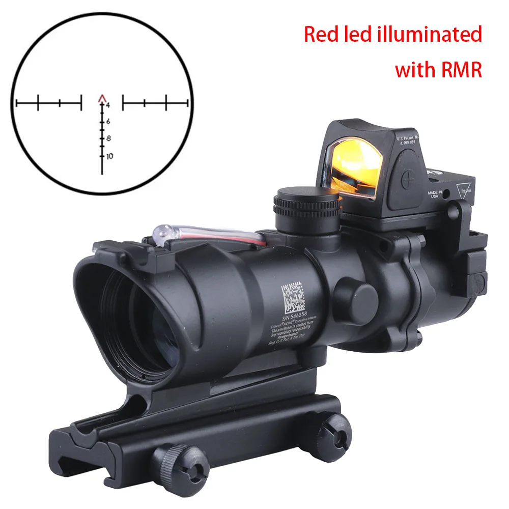 ACOG 4X32 настоящая оптика Красная Зеленая точка с подсветкой 4 стиля сетка RMR