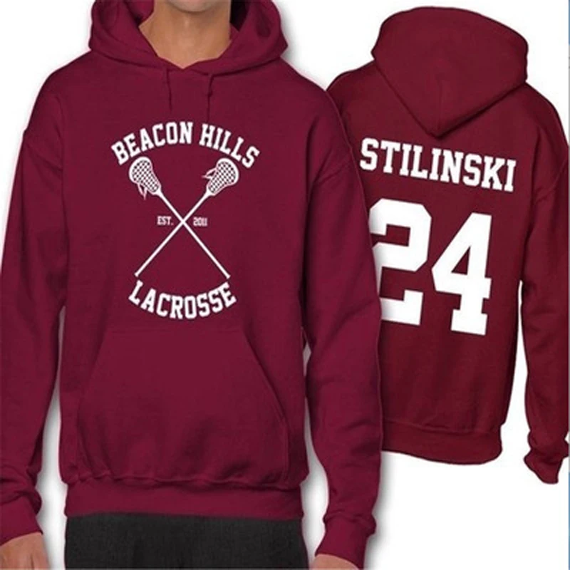 Men Women Streetwear Teen Wolf Stilinski 24 Lahey McCall Hoodie Sweatshirts Pullovers Red Hooded Harajuku Clothes | Мужская одежда