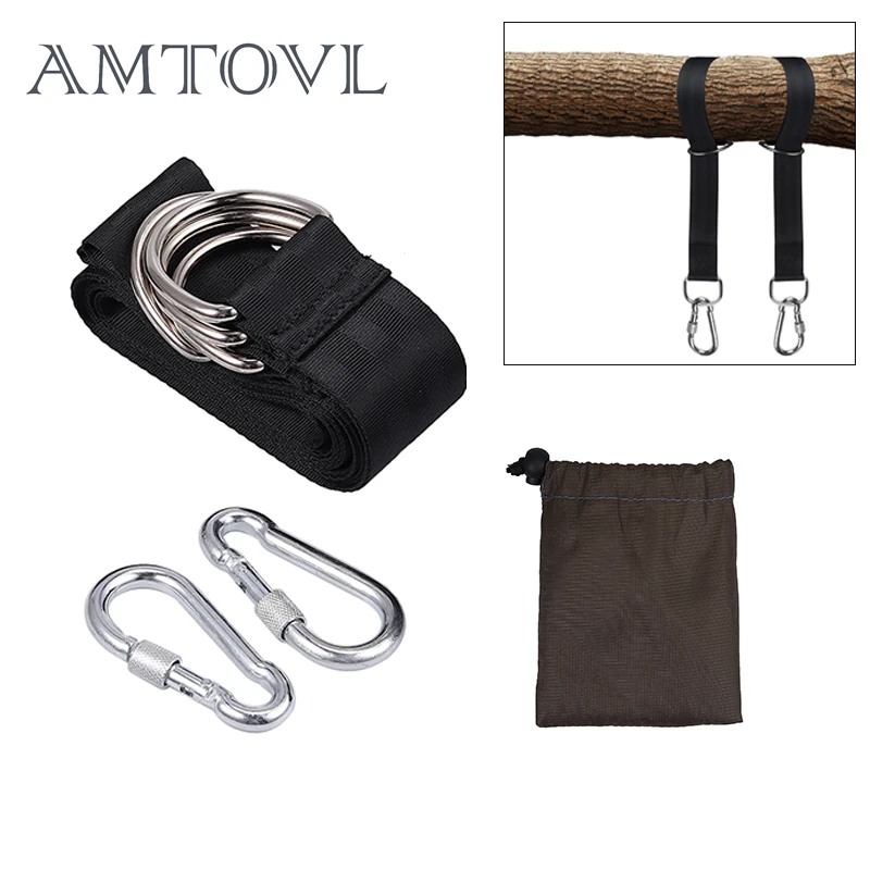 AMTOVL Swing Attachment Suspension Set Hammock Chair Swing Hanging Belt Kit For Attachment Seat Hinged Seat with 2 Snap Hooks