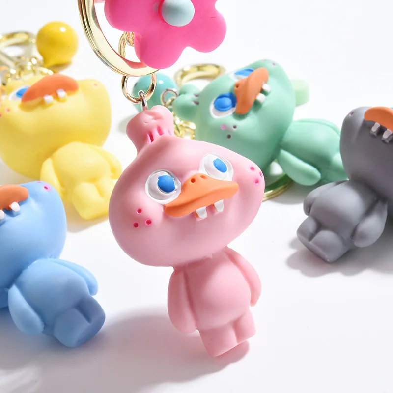 

Cartoon Cute Ugly Duck Keychians Fashion Gagtooth Duck Key Chain Pendant For Children Bag Keyring Gifts Lovers Bag Pendant