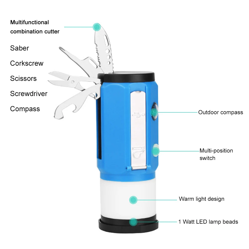 

Outdoor Multifunctional Camping Lamp Tool Night Tent Lighting Hanging and Standing with LED High Power Lamp Bead