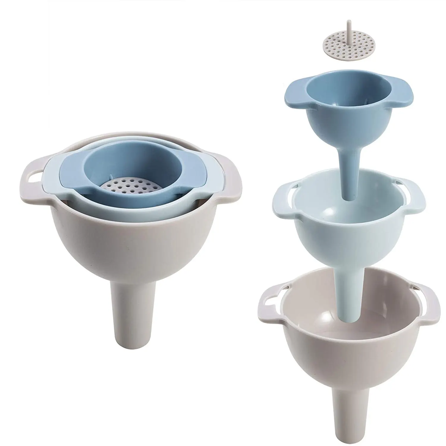 

Funnel Set Kitchen Funnel with Strainer Filter For Filling Bottles(Blue)