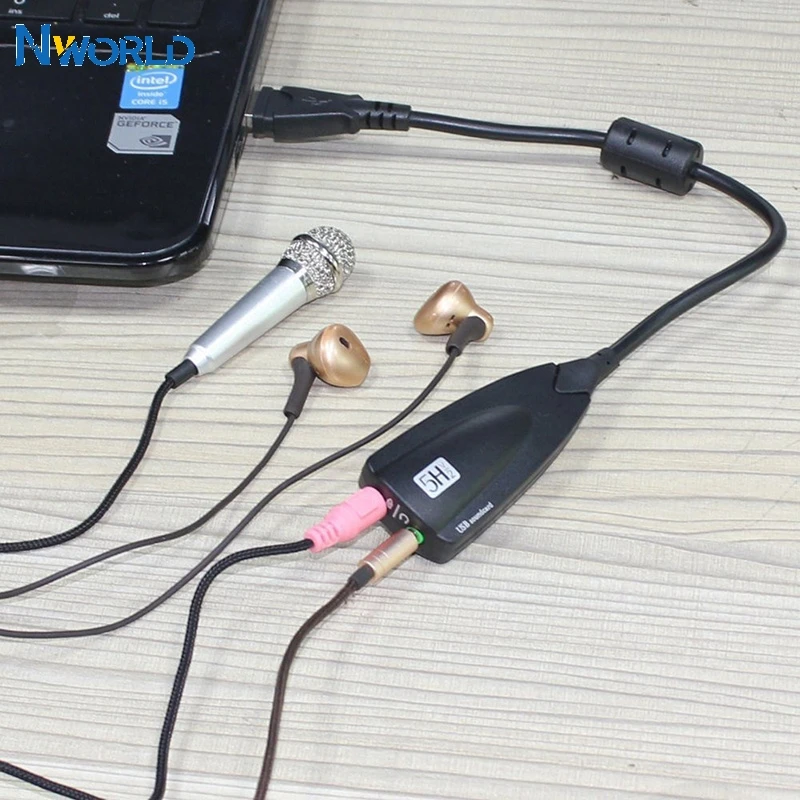 Высокое качество 5HV2 внешняя звуковая карта USB 7 1 канальный в 3D CH виртуальный канал