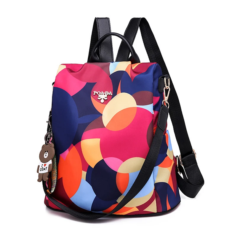 Новая мода повседневные женские рюкзаки с защитой от краж кошелек рюкзак цветная