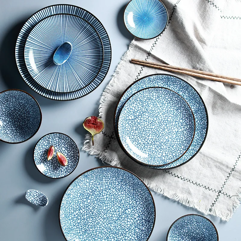 Набор керамической японской посуды обеденная тарелка Классическая десертная