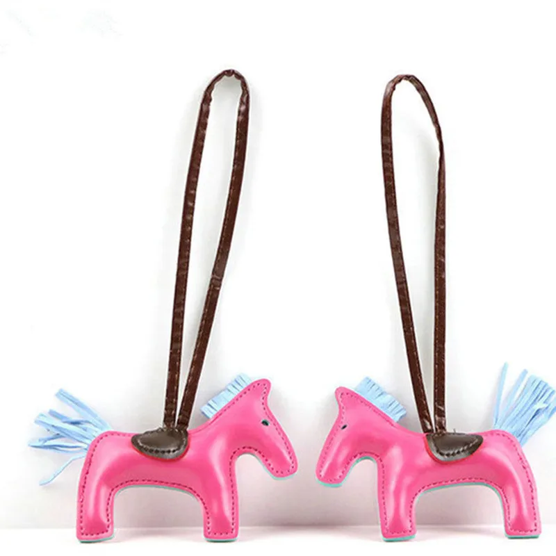 

PU Leather Horse Keychain Famous Handmade Animal Key Chain Women Bag Charm Pendant Accessories Fashion Jewelry