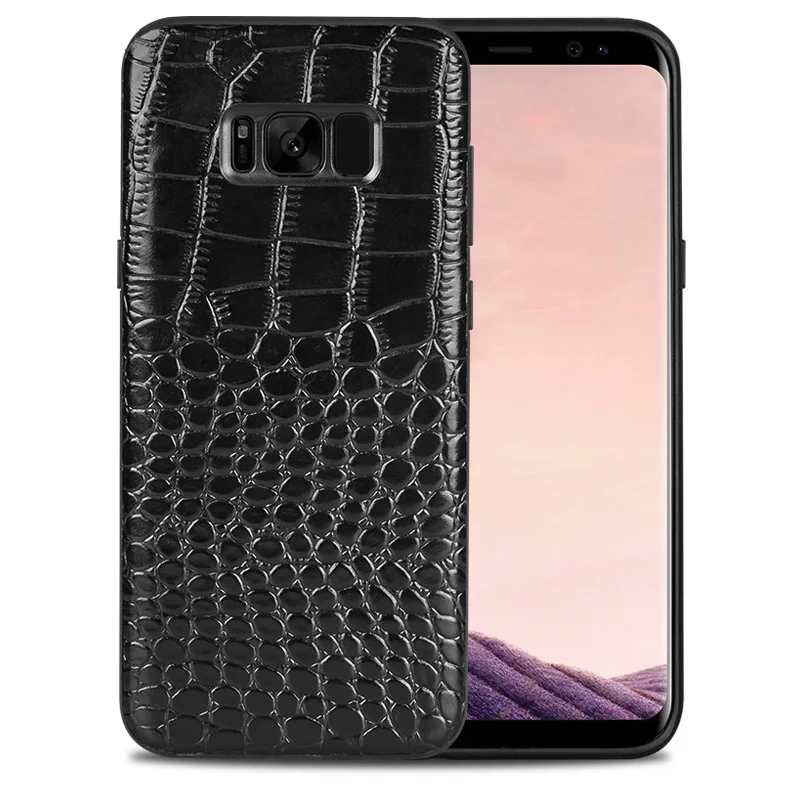 Чехол из натуральной кожи для Samsung Galaxy S8 S9 Plus s10 чехол с крокодиловой текстурой