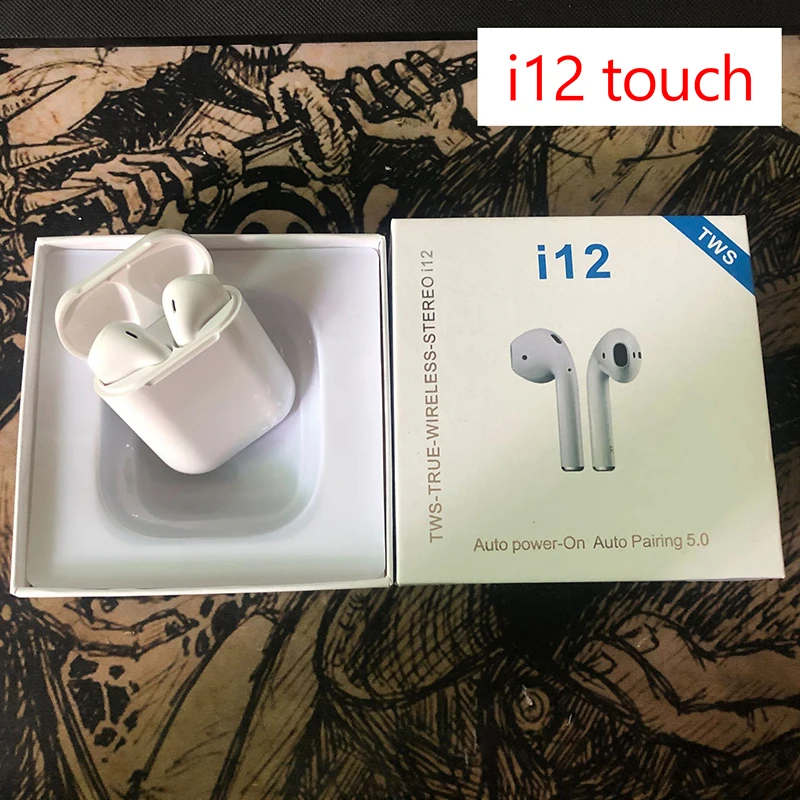 T14-i12touch Беспроводные наушники с Bluetooth от UTHAI i9s TWS i11 i12 i13, беспроводные наушники с микрофоном, спортивные стерео наушники с зарядным устройством - Цвет: T14-i12touch