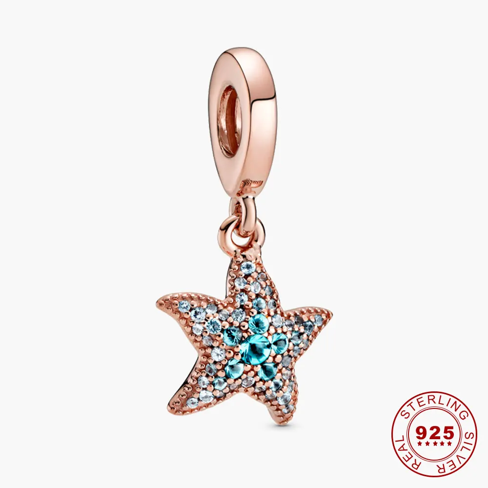 Аутентичные подвески серебряные Синие Блестящие морские звёзды подвеска