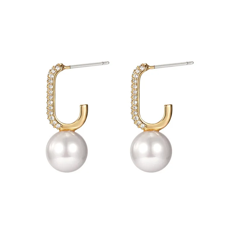

Fine temperament Water Drop design pearl earrings 2019 Women contracted crystal style Drop earrings new fashion