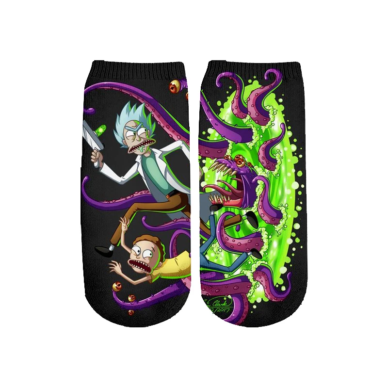 4 Новейшие Rick and Morty 3D печатных мультфильм милые короткие носки для мужчин женщин harajuku корейские носки RS-006 - Цвет: 4