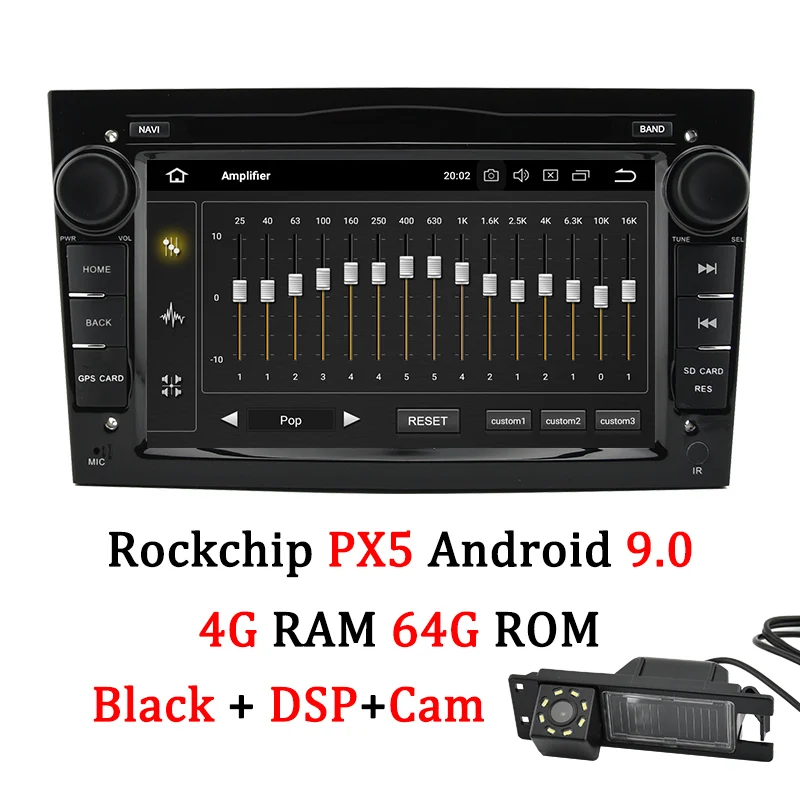 PX5 DSP Black Cam Bonroad Android 9,0 PX30 PX5 DSP автомобильный мультимедийный плеер радио gps навигация для Opel/Astra/Vectra/Antara/Zafira/Corsa(без dvd - Color: PX5 DSP Black Cam