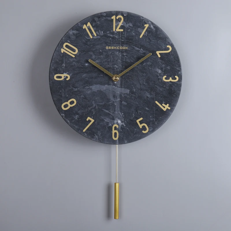 

Luxury Wall Clock Modern Design Clocks for Home Decor Marble Pendulum Clocks Wall Creative Living Room Reloj Pared Grande SC096