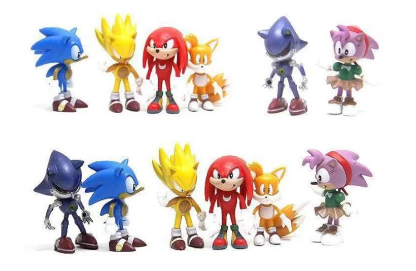1 шт. мультяшная супер звуковая модель Miles Prower Amy Rose Knuckles The Echidna Dr Eggman Фигурки ПВХ Модель Детская Подарочная игрушка