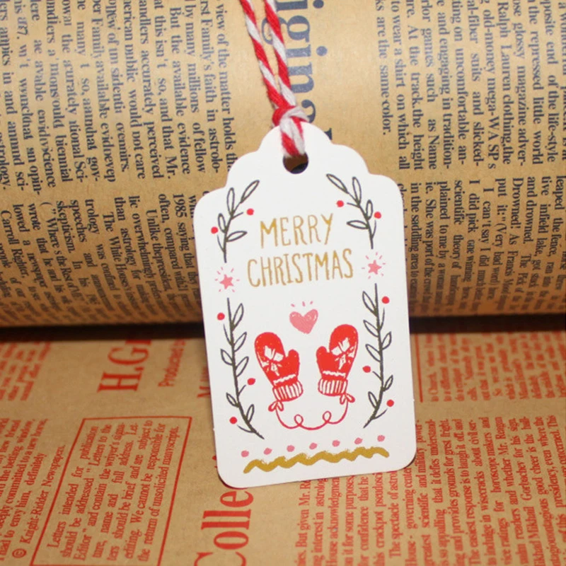 50 шт. Рождественская Подарочная коробка с этикетками защитой от царапин для