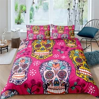 home textiles luxury 3d sugar skull print duvet cover set 23 pcs pillowcase girls bedding set aueuukus queen and king size