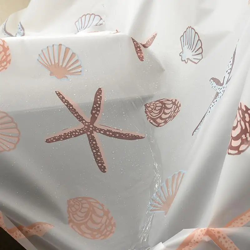 

40Modern Bathroom Shower Curtain Waterproof Mildew PEVA Shower Curtains Starfish Seaside Style Bath Curtain for Shower Room