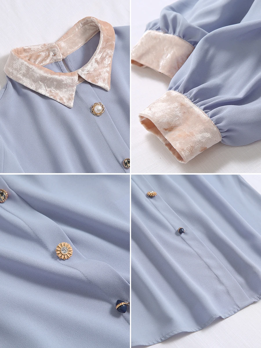 Mg Small As рубашка бархатная с разрезом Легкая для досуга 2019 в западном стиле Ранняя