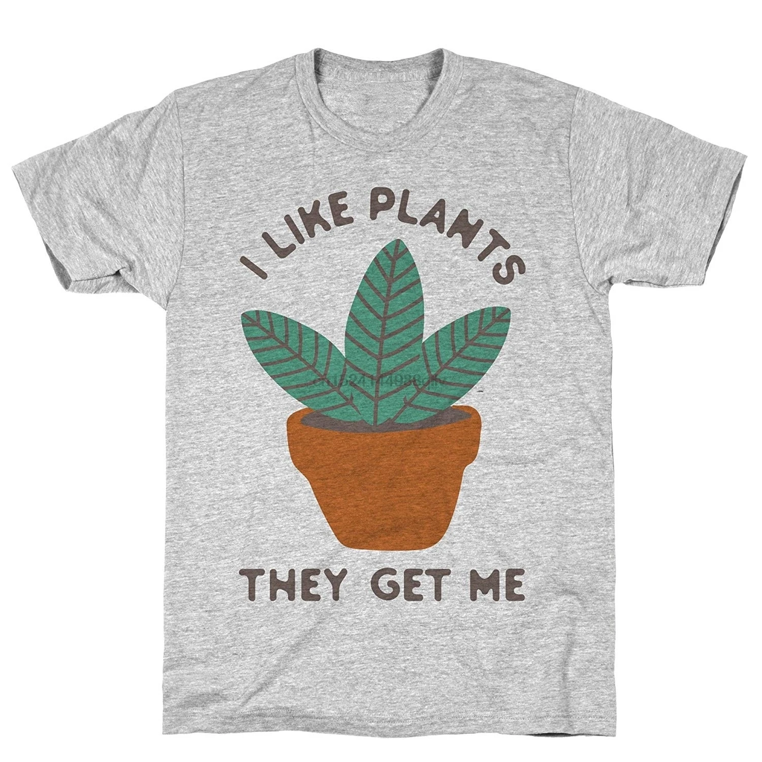 Мне нравится Plants They Get Me Athletic серая мужская хлопковая футболка |