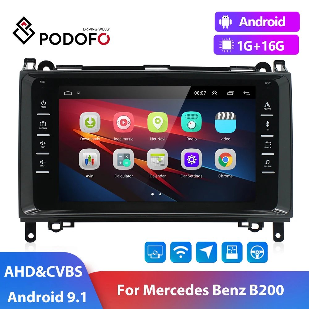 

Автомагнитола Podofo B200, 2 Din, Android 9,1, 8 дюймов, GPS, FM, Wi-Fi