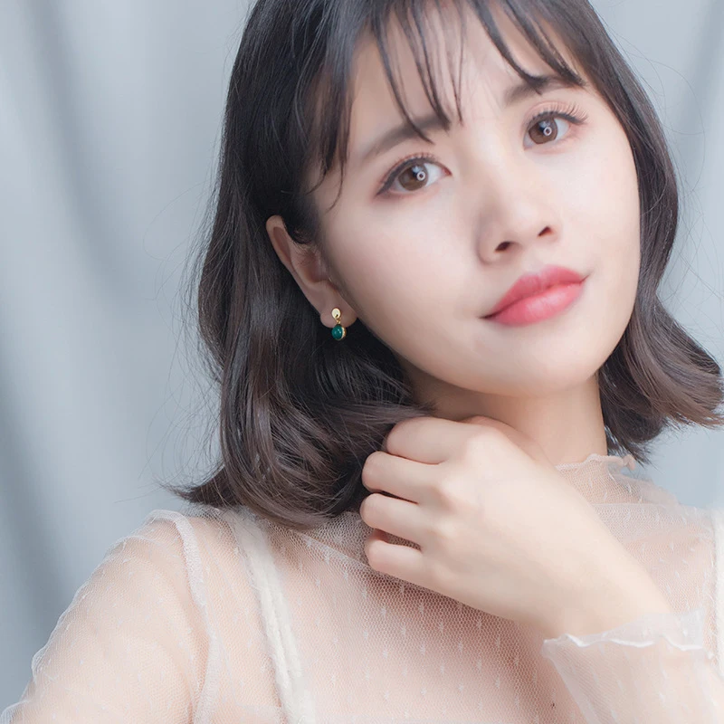 Colusiwei элегантные серьги-гвоздики из натурального зеленого опала для женщин 925