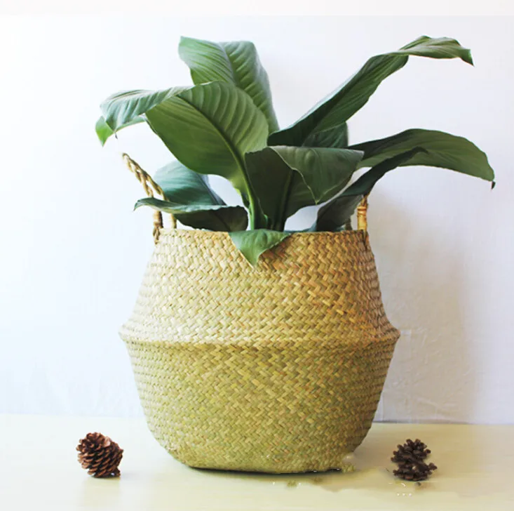 Новые корзины из ротанга Складная плетеная ручка круглый натуральный морской