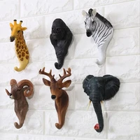 keychain wall hook decoration hanger hold animals deer elephant zebra antelope orangutan giraffe for restaurant bar coffee shop