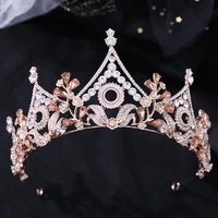 baroque luxury geometric rhinestone bridal crowns crystal diadem wedding hair accessories bride tiaras headbands tiara de noiva