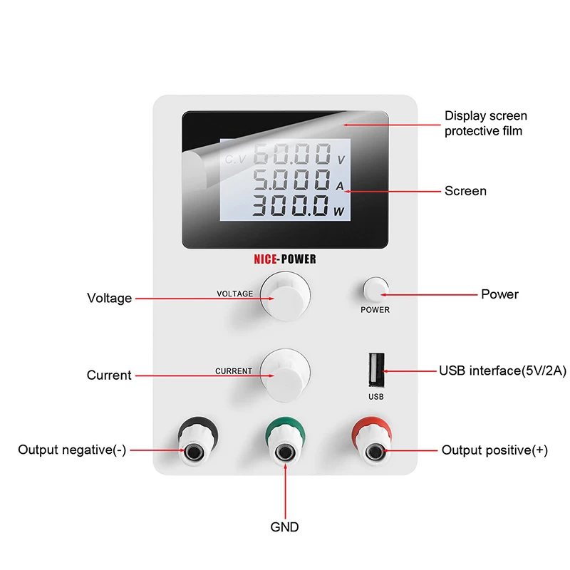 NICE POWER DC импульсный источник питания Lab 30V 10A лабораторный скамья цифровой защиты