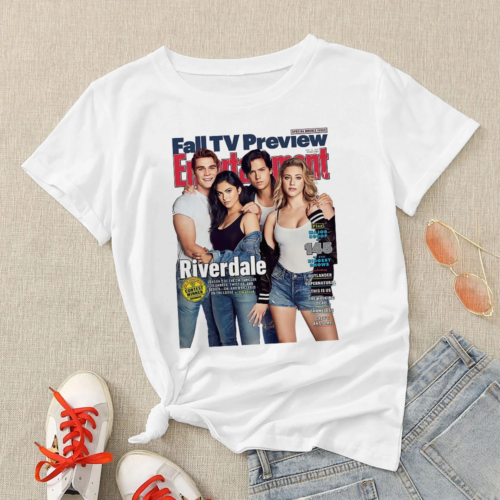 

RIVERDALE Printed T Shirts Women 2020 Summer Suspenseful American Drama Graphic Tshirt Women's Fashion T Shirts white