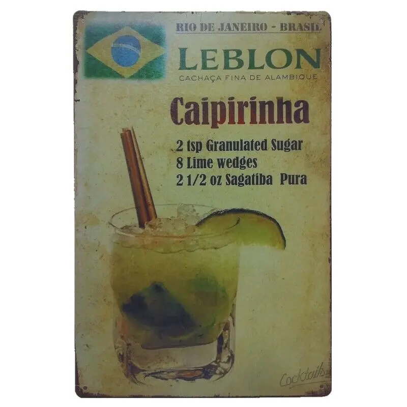 

Caipirinha, винтажный Настенный декор, металлическая панель, фотоплакат, домашний магазин