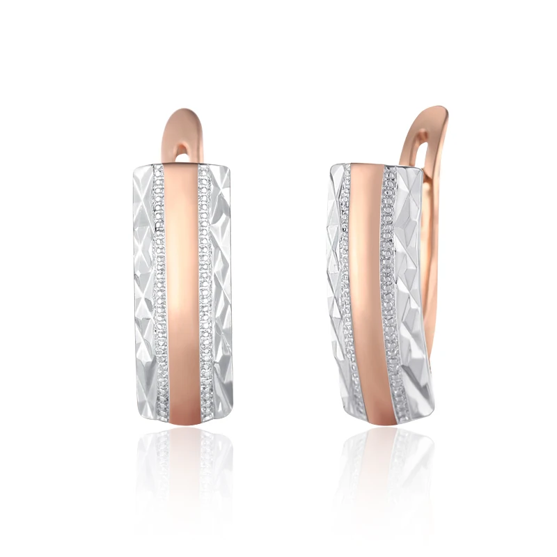 Женские серьги подвески с резным узором 2 стиля 7 мм/5 мм квадратная форма золото 585