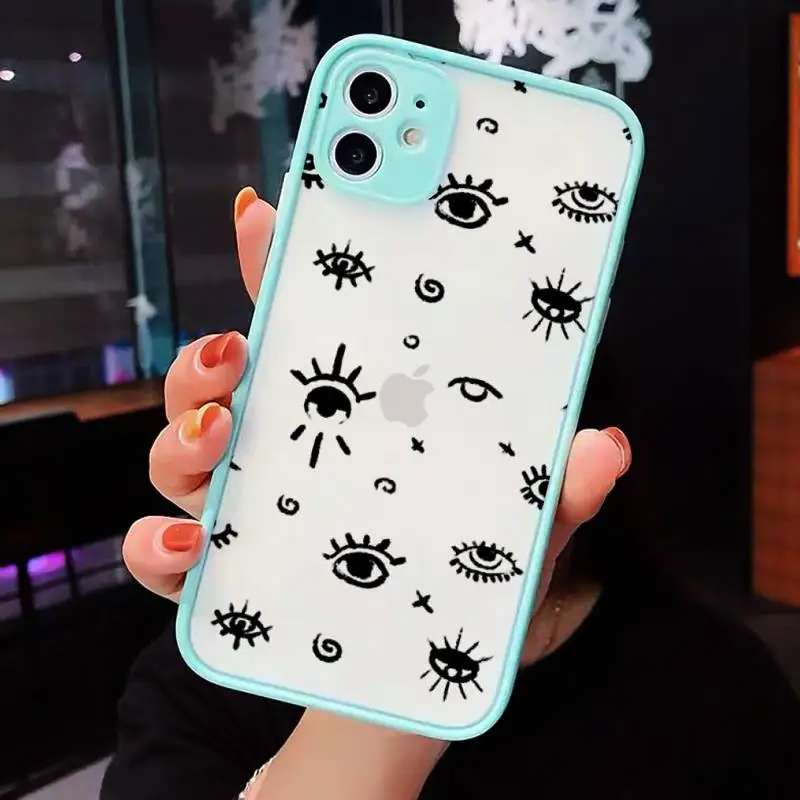 

Evil Eye 1 Phone Cases matte transparent For blue iPhone 7 8 x xs xr 11 12 pro plus max mini Clear Funda