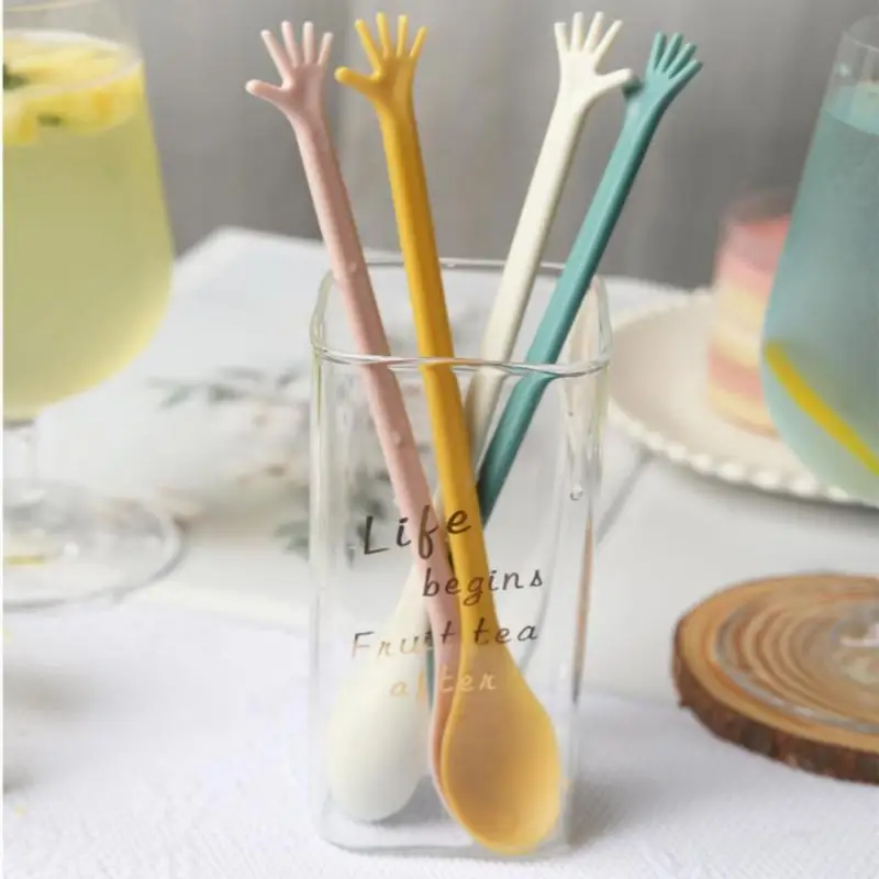 4 шт. пластиковые ложки с длинной ручкой|Ложки| |