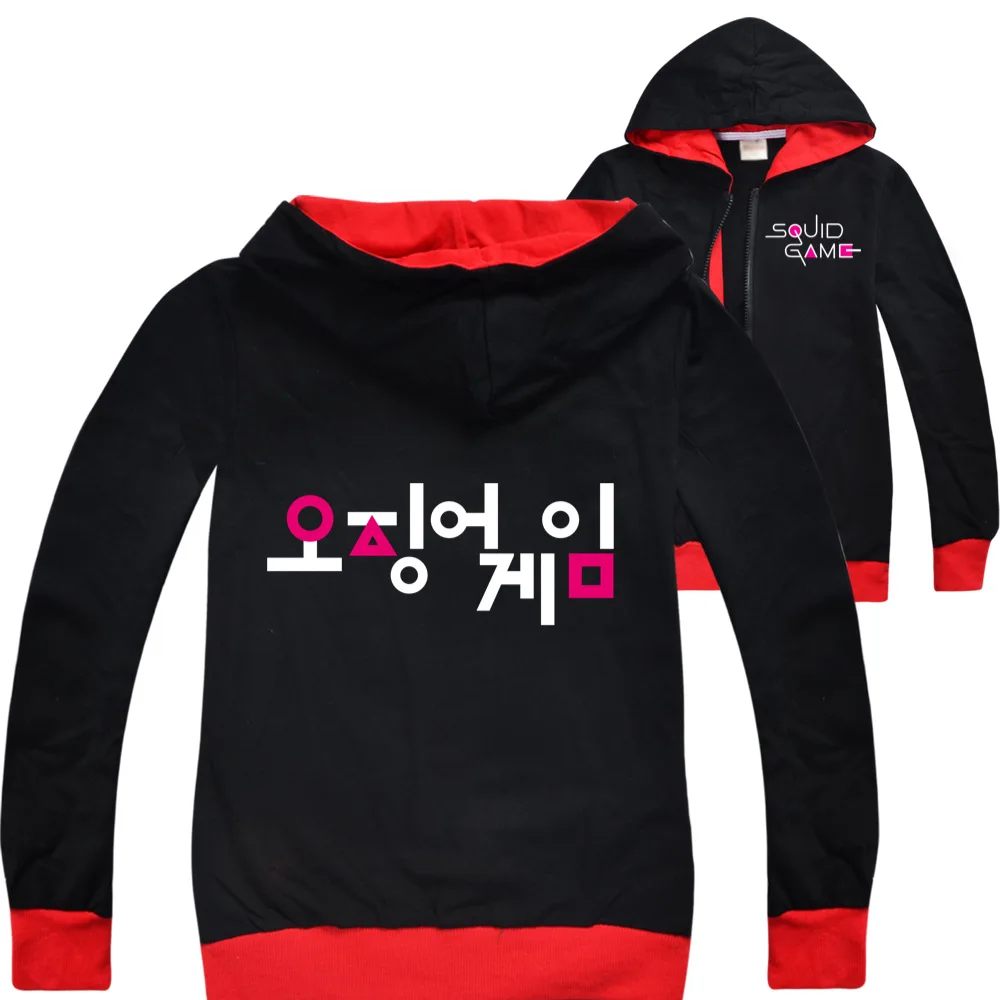 

Children Squid Game Cardigan Kids Zipper Hoodies Jackets Casual Pullover Big Girls Boys Sweatshirt Teens Spring Autumn Clothes