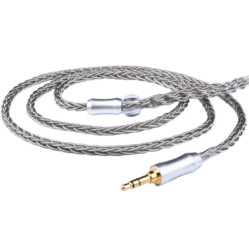 Luckylz 8 ядерный однокристальный медный посеребренный кабель для наушников с