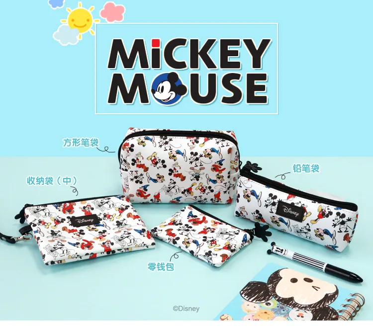 Натуральная disney Новая модная косметичка Микки Маус многофункциональная женская сумка кошелек сумка для девочек подарок клатч сумочка
