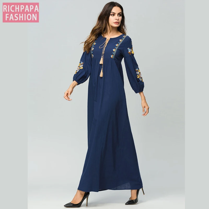 Vestido 2018 ОАЭ Abaya Кафтан Дубай Бангладеш Турция женское платье для мусульманской
