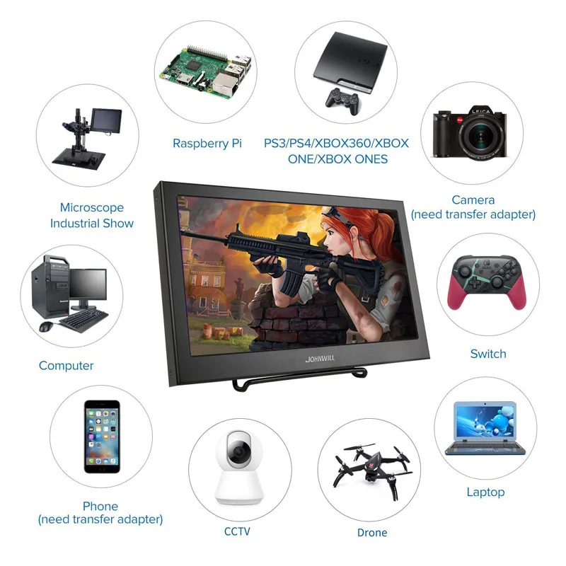 11,6 дюймовый портативный HD экран 1920X1080 с HDMI/VGA входом игровой монитор для ПК камеры безопасности Raspberry Pi Xbox360