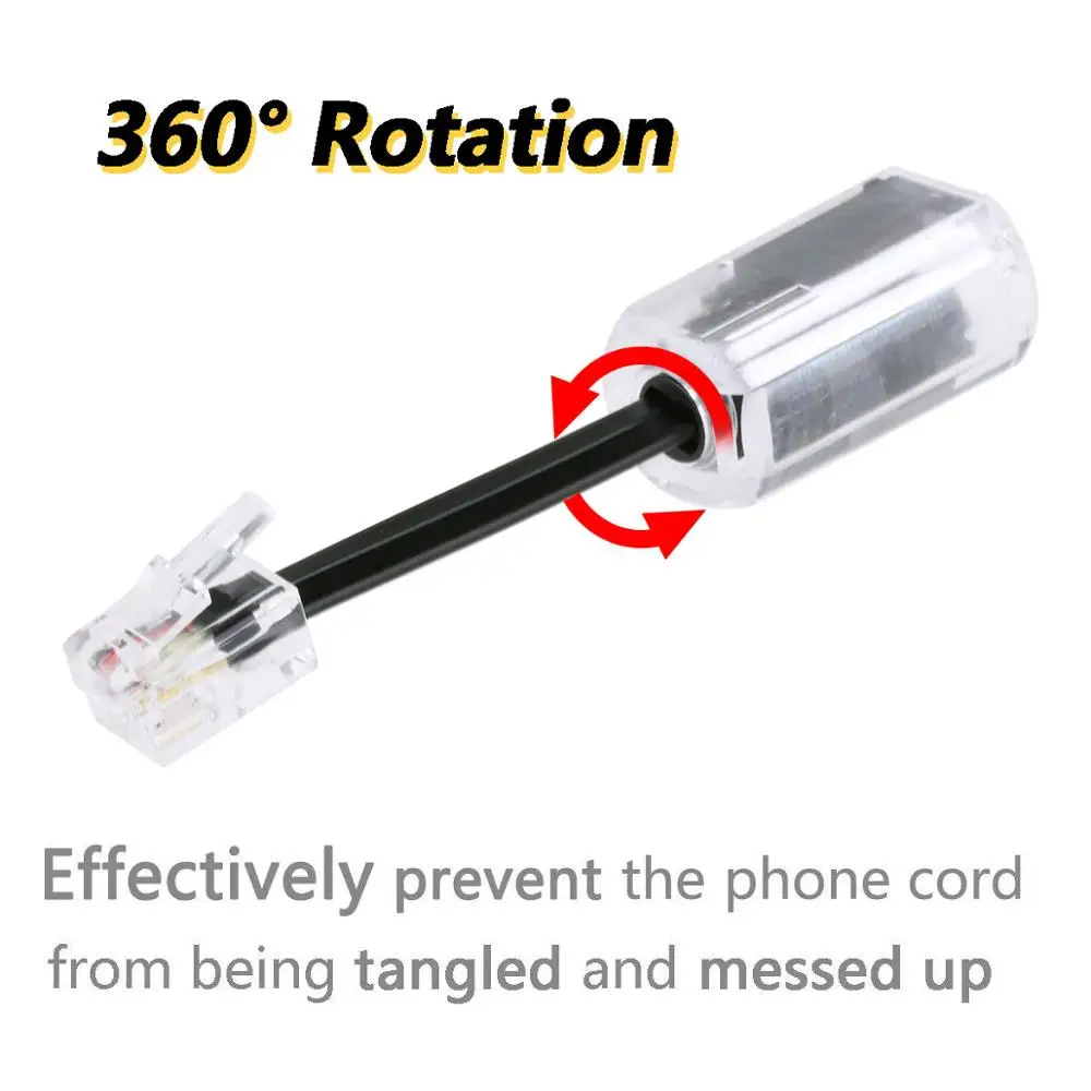 2 шт. универсальные кабели для телефонных проводов поворачивающиеся на 360