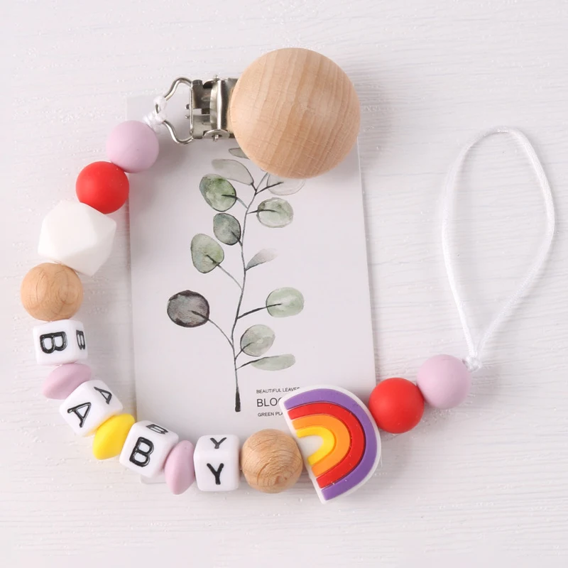 Зажим для соски-пустышки ручной работы из бука | Мать и ребенок