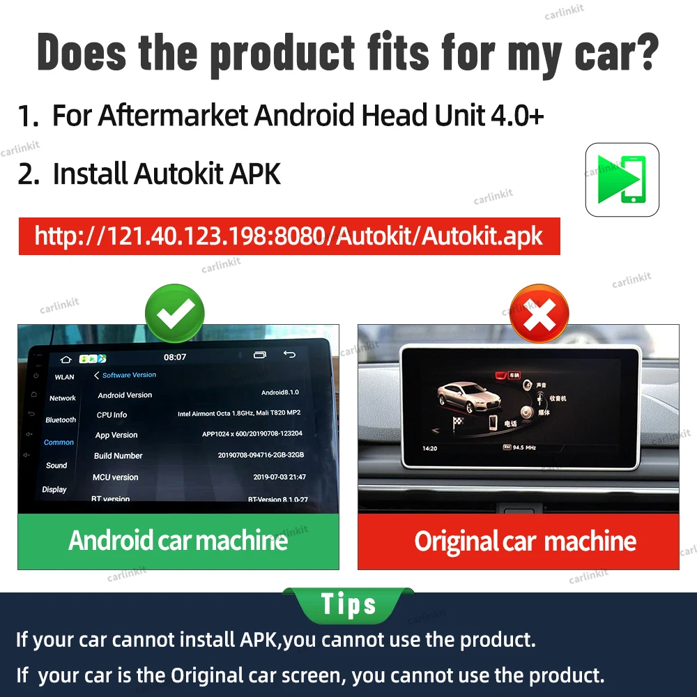 CarlinKit CarPlay Android автомобильный мультимедийный плеер для установки блок MirrorLink