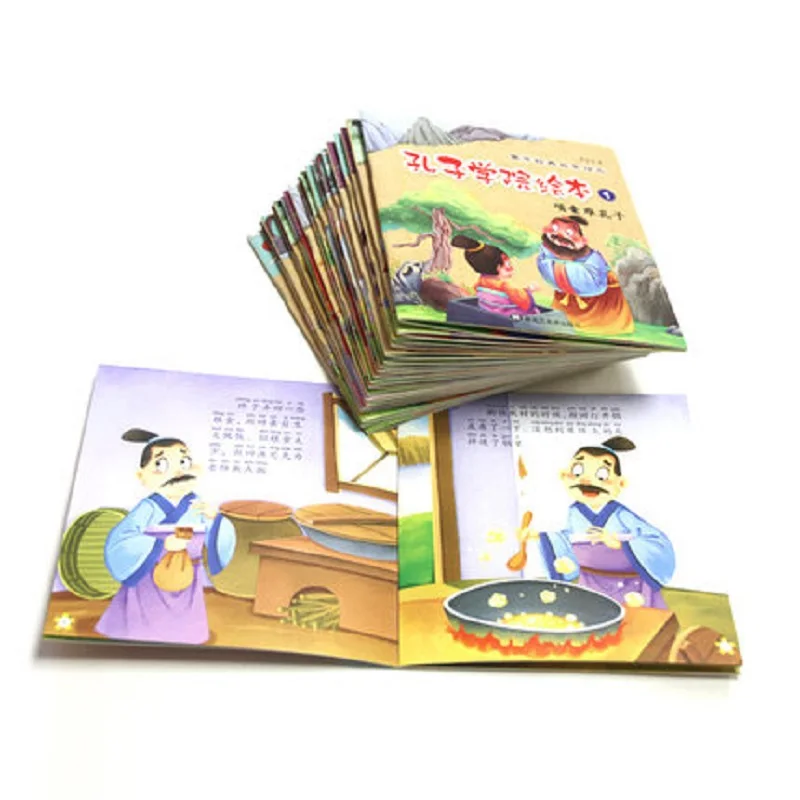 

20 книг, Детская сказочная история изображения Конфуция с пиньинь, Детская сказочная китайская мандарийская комиксная книга