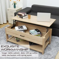 modern multifunctional adjustable lift top coffee table sofa side table living room home wooden compartment storage furniture