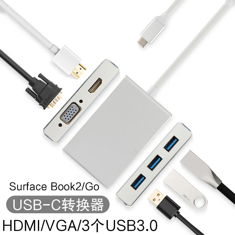 USB-C док-станция для Samsung Galaxy Tab S7 + plus конвертер концентратора ноутбука VGA / HDMI |